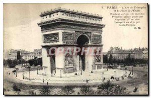 Postcard Old Paris The Arc de Triomphe and the Place de l'Etoile