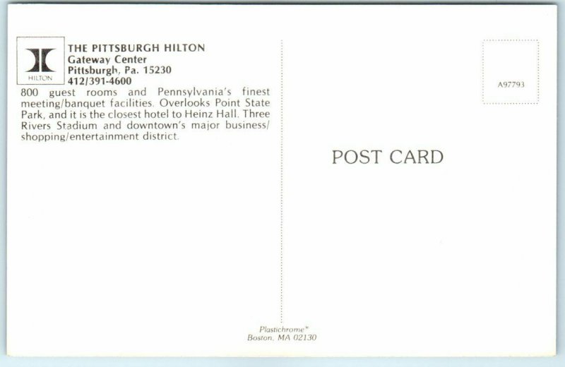 Postcard - The Pittsburgh Hilton - Pittsburgh, Pennsylvania 