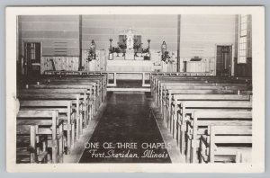 Fort Sheridan Illinois~Army Post~One Of Three Chapels~Real Photo Postcard~RPPC 