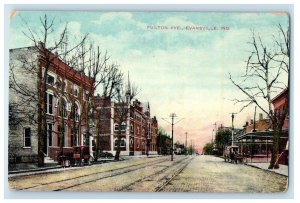 c1910's A View Of Fulton Avenue Evansville Indiana IN Posted Antique Postcard