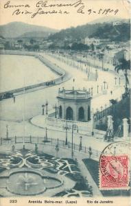 Vintage Postcard Avenida Biera Mar Lapa Rio De Janeiro Brazil Posted on Front 09