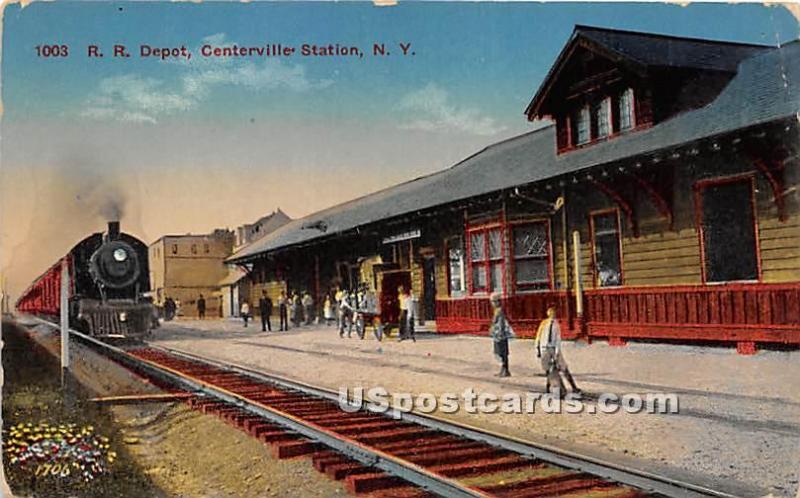 R R Depot Centerville Station (Woodridge) NY 1917