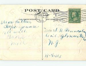 Divided-Back CHICK WITH RED EGGS & EASTER LILY FLOWERS o6328