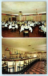 HIGHLANDS, New Jersey NJ ~ Roadside ALPINE MANOR MOTEL Dining Bar 1960s Postcard