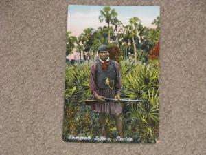 Seminole Indian, Florida, by Hugh C. Leighton  Portland ME., unused vintage card