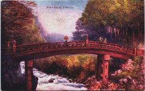 Japan Bridge Nikko Vintage Postcard C218