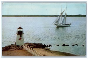 1958 Brigantine Yankee of Gloucester Massachusetts MA Nantucket MA Postcard