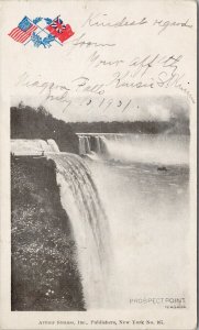 Prospect Point Niagara Falls Ontario Patriotic 1901 Private Mailing Postcard F53