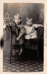 2 Young children Valentines Greeting Child, People Photo Writing on back ligh...