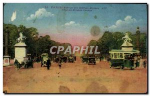 Paris Postcard Old champs Elysees Avenue