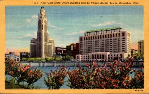 Ohio Columbus New Ohio State Office Building and Le Veque-Lincoln Tower 1953 ...