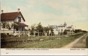 Boissevain Manitoba Struthers Street showing School Unused Warwick Postcard E88