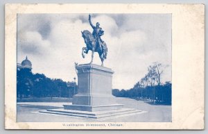 Washington Monument Chicago IL 1908 Becket MA To Hinsdale Postcard W29