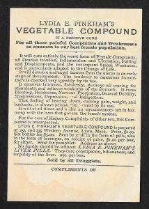 VICTORIAN TRADE CARDS (6) Lydia Pinkham's Vegetable Compound