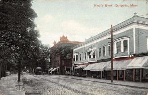 Campello Massachusetts Kieths Block Street View Antique Postcard K21897