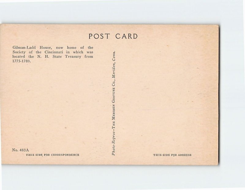 Postcard Cincinnati Memorial Hall, Exeter, New Hampshire