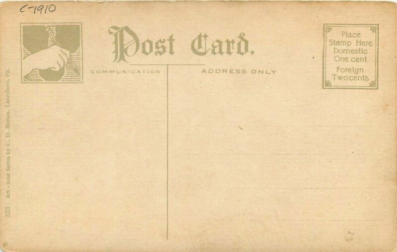 Art Tone Burrton Church Hill West Susquehanna Pennsylvania  C1910 Postcard 10622