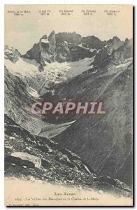 Old Postcard The Alps Vallon stanchions and Chain of meije