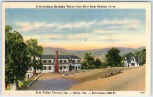 AFTON, Virginia   VA    Roadside  BLUE RIDGE TERRACE INN  c1940s Linen  Postcard