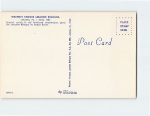 Postcard Weaver's Famous Lebanon Bologna, Lebanon, Pennsylvania