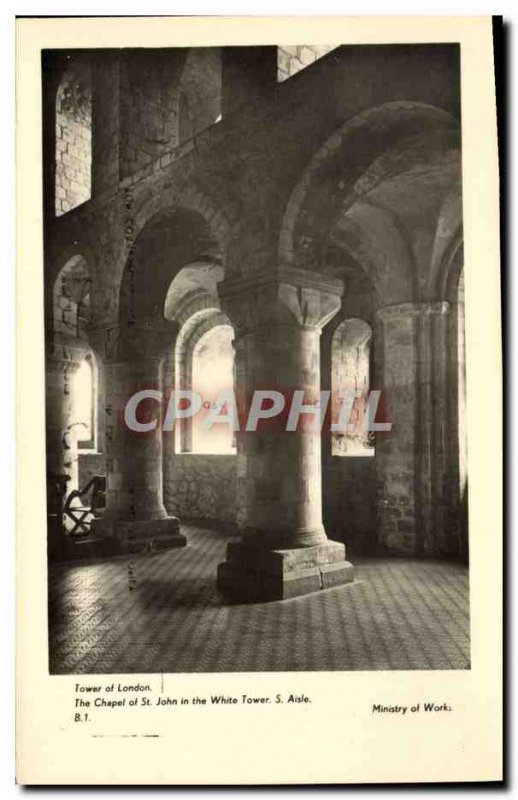 Old Postcard London Tower of London The chapel of St John in the white Tower ...