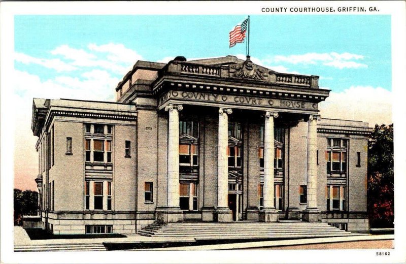 Griffin, GA Georgia  SPALDING COUNTY COURTHOUSE Court House ca1930's Postcard