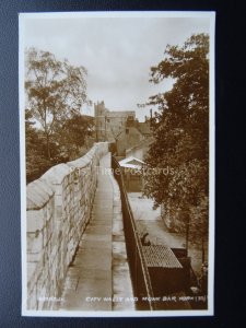 Yorkshire YORK Monk Bar & City Walls c1926 RP Postcard by Valentine