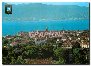 Modern Postcard General view Saint Tropez in the bottom Ste Maxime and Moors