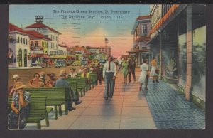 Florida St. Petersburg The Famous Green Benches pm1943 ~ Linen