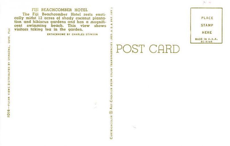 Fiji Beachcomber Hotel Fiji Unused 