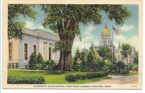 Hartford, CT - State Capitol from State Library - 1939