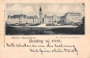 Keszthely Hungary Festetics Palace Udovozlet Greetings Vintage Postcard AA43181