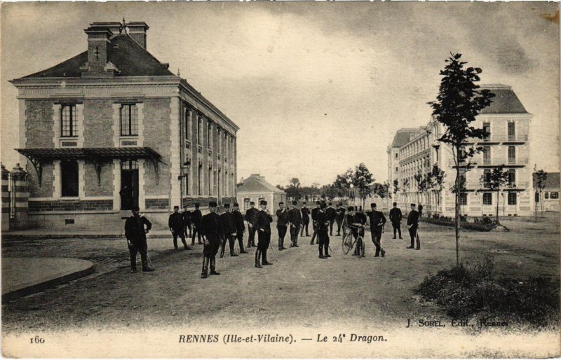 CPA Militaire - RENNES - Le 24e Dragon (90079)