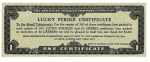 Lucky Strike Certificate - c1932