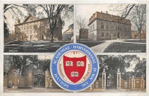 BOSTON MASSACHUSETTS HARVARD UNIVERSITY MULTI-VIEW POSTCARD 1907 ****