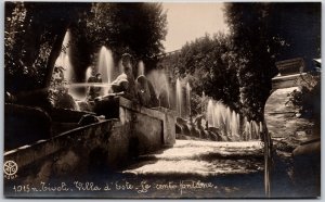 Tivoli Villa D'Este Le Cento Fontaine Italy Real Photo RPPC Postcard