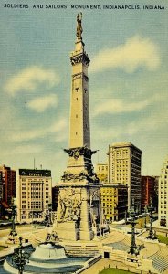 Soldiers Sailors Monument Postcard Indianapolis Indiana