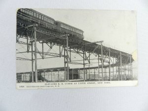 Vintage Postcard 1936 Elevated R.R. Curve at 110TH Street New York