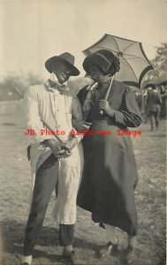 296041-Staged Shot, RPPC, Black Face Men Posing as Couple, Cross Dressing Man