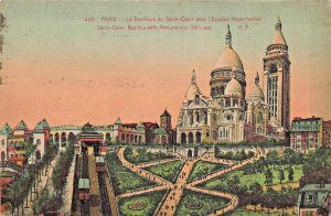 PARIS FRANCE~Basilique Sacre Couer Escalier Monumental~Funicular -1900s POSTCARD