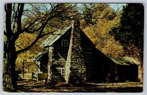 Log Cabin, Southern Indiana, Vintage Chrome Postcard