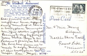 Windmill Restaurant Prince Edward Island Canada Ca Charlestown Cancel Postcard 