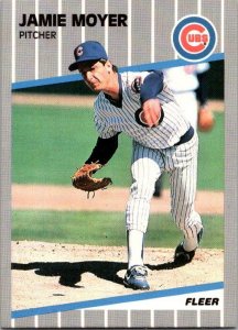 1989 Fleer Baseball Card Jamie Moyer Chicago Cubs sk21019