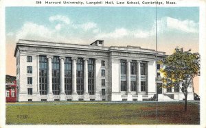 CAMBRIDGE, MA Massachusetts  HARVARD Langdell Hall~Law School c1920's Postcard