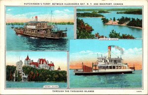 Hutchinsons Ferry Alexandria Bay New York NY Multiview WB Postcard Curt Teich