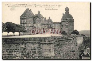 Old Postcard Chateau De Hautefort Monument or was born troubadour Bertrrand Born