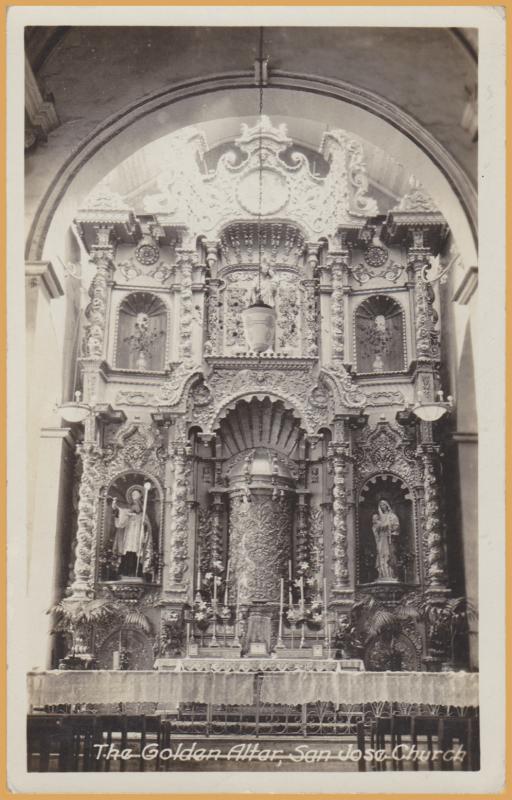 RPPC - Holguin, Cuba - The Golden Alter, San Jose Church - 1933