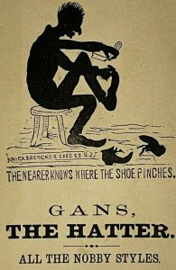 Gans Hatter New Haven Connecticut 'Wearer Knows' Knickerbocker Card 1880s