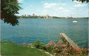 postcard Skyline of Central Madison with Wisconsin State Capitol