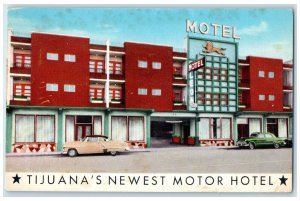 c1950's Motel Leon Tijuana's Newest Motor Hotel Mexico Vintage Postcard